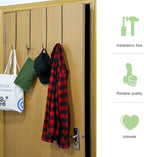 Hotop 15 Inch 6 Pcs Wreath Hangers for Front Door Over The Door Hanger Hooks Steel Wreath Doors Hangers Clothes Towel Hooks Holder for Christmas Halloween Front Decorations Welcome Sign(Black)