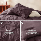 CozyLux Full Size Comforter Sets Cocoa Powder, 7 Pieces Pintuck Bed in A Bag Cocoa Powder Comforter Full Size, Pinch Pleat Bedding Sets with All Season Comforter, Sheets, Pillowcases & Shams
