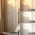 Modern LED Floor Lamp - Remote & Touch Control, 36W/1500LM Sky Torchiere Standing Lamp, Fully Dimmable, 3 Color Temperatures, Ideal for Living Room & Bedroom, Easy to Assemble(Grey)