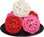 STMK 9 Pcs 3 Inch Valentine’s Day Rattan Balls Decorative, Wedding Wicker Balls Decorations for Valentine’s Day Decor DIY Vase Bowl Filler Wedding Decoration