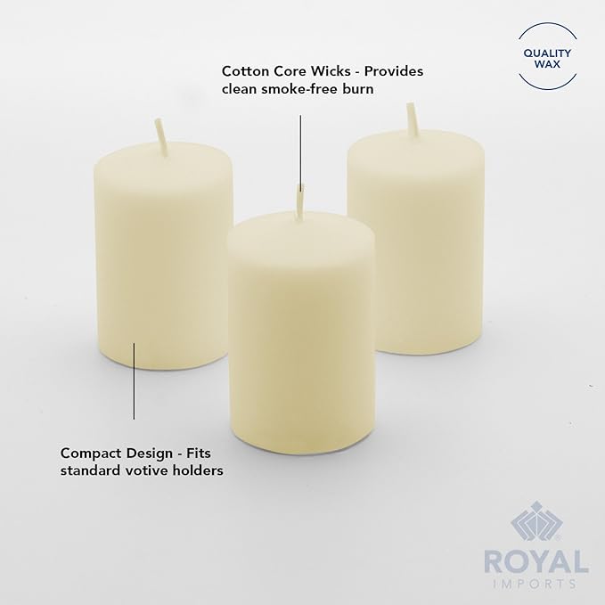 Royal Imports Votive Candle, Unscented Wax for Wedding, Birthday, Party, Spa, Holiday & Home Decoration (36, Ivory, 15 Hour)