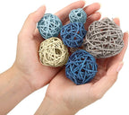 Patelai 72 Pcs Wicker Rattan Balls Decorative Balls for Vase Centerpiece Bowls Orbs Filler for Spring Summer Craft Home Decor, 4 Sizes(Blue, Sky Blue, Gray, Beige, White)