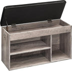 HOOBRO Shoe Storage Bench with Padded Cushion, Entryway Bench with Flip-Open Storage Box and Adjustable Shelf, Shoe Rack with Hidden Compartment, for Entryway, Living Room, Greige BG40HX01