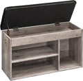 HOOBRO Shoe Storage Bench with Padded Cushion, Entryway Bench with Flip-Open Storage Box and Adjustable Shelf, Shoe Rack with Hidden Compartment, for Entryway, Living Room, Greige BG40HX01