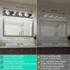 SOLFART LED Bathroom Lighting Fixtures - 5 Lights Modern Matte Black Acrylic Vanity Lights for Mirror 32inch 24W 5CCT