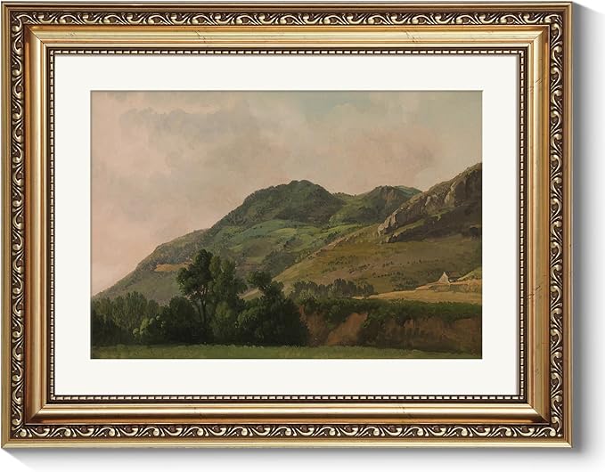 ARPEOTCY Vintage Gold Framed Wall Art Decor, 11x14 Inch Mountain Picture, Retro Landscape Wall Art for Bedroom Office Hallway, Farmhouse Bathroom Decor Aesthetic