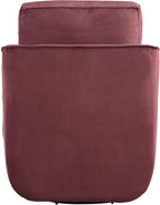 Studio Living® Lydia 35.3" Swivel Accent Chair, Modern Boho, Fully Assembled, Pocket Coil Comfort, Round Swivel Base Leg, Soft Velvet Fabric, Plum
