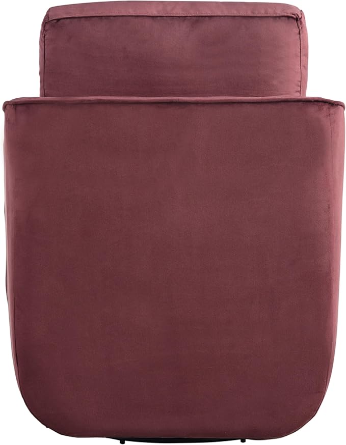 Studio Living® Lydia 35.3" Swivel Accent Chair, Modern Boho, Fully Assembled, Pocket Coil Comfort, Round Swivel Base Leg, Soft Velvet Fabric, Plum