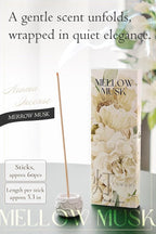 White Musk Luxury Japanese Incense Sticks 60sticks Mellow Musk Bergamot Vanila Coreless Low Smoke Natural Charcoal Free Non Toxic Aromatherapy Meditation Calming Stress Relief Relaxation Yoga TOMORI