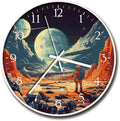 8 inch Silent Battery Operated Wall Clock, Decorative Round Wall Clock, Space Themed Astronauts