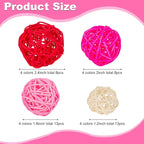 FUTUREPLUSX 42PCS Valentines Day Tiered Tray Bowl Fillers Decor, Assorted Pink Decorative Balls for Bowl Centerpiece Home Indoor Office Table Decor