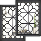 Wocred Set of 2 Rectangular Wall Mirror,Gorgeous Rustic Farmhouse Accent Mirror,Black Entry Mirror for Bathroom Renovation,Bedrooms,Living Rooms and More(11”x15”)