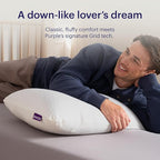 Purple GridCloud Pillow – Down-Alternative Pillow, GelFlex® Grid for Soft Support & Pressure Relief for Side Sleepers– Always-Fluffy Silicone-Coated Fill– Breathable Moisture-Wicking Cover - Standard