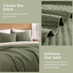 WRENSONGE California King Size Quilt-3 Pieces Lightweight Bedspreads Olive Green Bedding Set for All Seasons, Soft Summer Coverlet with 2 Pillow Shams Suitable for Bed, Couch, Quilt Blanket