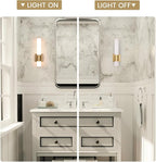 Gold Wall Sconces Set of Two 15 Inch Modern Bathroom Sconce with Acrylic Shades LED Hardwired Sconces Wall Lighting Fixtures for Living Room Bedroom Hallway, 2 Pack