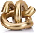 LCCCK Funky Abstract Gold Knot Knick Knacks - Gold Accent Decor for Coffee Table & Tv Stand, Modern Geometric Sculpture Scandinavian Minimalist Home Statue Decorative Objects Entryway Bookcase Book