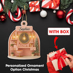 Personalized Pink Makeup Christmas Ornament 2025, Custom Acrylic Hanging Decoration, for Teen Girl, Beauty Artist Keepsake, Makeup Christmas Tree Ornament