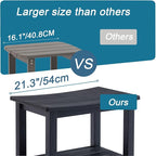 Heavy Duty HDPS Shower Bench Seat, Waterproof Shower Stool for Shaving Legs, Large Poly Lumber Bathroom Chair Seat with Ajustable Feet, Indoor/Outdoor Use, No Maintenance, Black