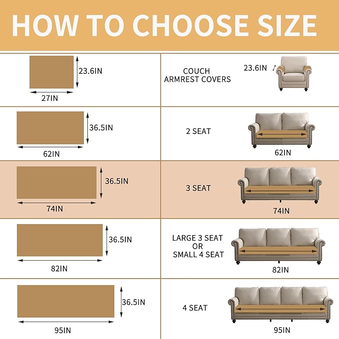 HAOMAIJIA Boho Couch Covers for Sofa, Waterproof Couch Cover for Dogs Soft Chenille Jacquard Non Slip Sofa Covers for Pets Washable Couch Protector (Sage Green, 36.5" x 74" 1 Pack)
