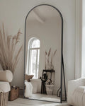 Suidia Arched Full Length Mirror, 58"x18" Floor Mirror Freestanding, Floor Standing Full Body Mirror with Stand for Bedroom, Hanging Leaning Mounted for Living Room Cloakroom, Black