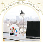 Shimeyao 2 Pcs Magnetic Bulletin Board for Tabletops with 8 Magnets Memo Display Easel Stand for Home Office School Kitchen Table Supplies (White, 10 x 7 Inch, Arched)