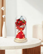 HVY Preserved Flowers Bouquet for Her,Forever Flowers Fresh Bouquet Mothers Day Birthday Gifts for Mom Preserved Rose Gifts for Women Wife Girlfriend Red Eternal Rose Present