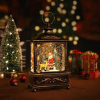 Christmas Lantern with USB+ Music Christmas Water Lantern Snow Globe Portable Creative Cute Christma Decorations and Charming Gifts (Elderly Deer)