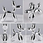 Silver Balloon Dog - Animal & Modern Sculpture Decor for Bedroom, Office & Preppy Room