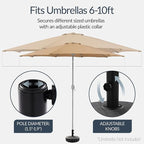 Best Choice Products Fillable Umbrella Base Stand Fluted Design Plastic Patio Umbrella Base Stand, Pole Holder for Outdoor, Lawn w/ 55lbs Weight Capacity, Adjustment Knob