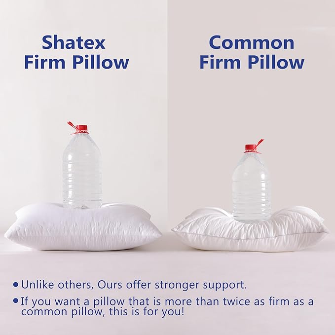 Shatex Medium Firm Pillow, King Size 34 x 20 inch, Adjustable Pillow for Neck Pain Relief, Provide Strong Support for Stomach & Side Sleepers