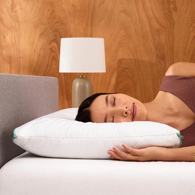 Tuft & Needle Zip Comfort Pillow – Queen Size – Adjustable Soft, Medium, or Firm Feel, Foam and Fiber Blend Fill with 100% Cotton Sateen Cover, Breathable & Supportive