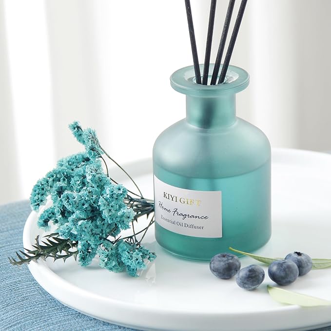Reed Diffuser Set –Scented Diffuser with Sticks Home Fragrance Diffusers for Home Reed Diffuser for Bathroom Shelf Decor (4.06oz Bellflower)