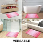 OLANLY Bathroom Rug Set 2 Piece, Soft Absorbent Microfiber Bath Rug Set, Non-Slip, Machine Wash Dry, Plush Shaggy Bath Mats for Bathroom (47"x20"+24"x16", Pink)