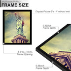 100% Solid Wood 9x11 Picture Frame Set of 2, Black Frame for 9 x 11 Inch Picture Poster Photo, Light Weight 9 by 11 HQ Matte Black Frame for Wall - 2 Pack/Black/9"x11"