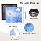Charouse 3 Pieces Unframed Wall Decor Fusion Modern Boho Wall Art for Living Room Office Bedroom Cafes Hotels Deer Starry Sky Woodlands Pictures Christmas GIft Wall Decor 16 * 16 Inch