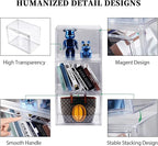 3Pack Clear Plastic Handbag Storage Organizer for Closet, Acrylic Display Case for Handbag and Purse, Purse Organizer for Closet with Magnetic Door for Book, Toys, Hat