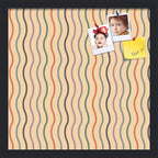 PinPix 17x17 Inch Cork Bulletin Board. This Decorative Framed Pin Board Comes with Multi Color Waves Design and a Satin Black Frame. Ideal for Home Office Decor or Message Board (PinPix-565)