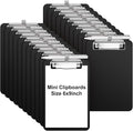 Sabary 100 Pack Bulk Mini Clipboards with Pen Holder Clip Black A5 Memo Clipboard 6x9 Plastic Check Presenters for Restaurants School Office Hotel Shopping List (Pen Not Included)