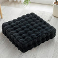 22 inches Floor Pillow for Adults - Large Meditation Cushion with Thick Foam & Soft Tufted Cover - Premium Outdoor Square Floor Cushion Seat - Yoga Pillows for Sitting On Floor - Black