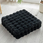 22 inches Floor Pillow for Adults - Large Meditation Cushion with Thick Foam & Soft Tufted Cover - Premium Outdoor Square Floor Cushion Seat - Yoga Pillows for Sitting On Floor - Black