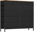 Dresser for Bedroom with 12 Drawers, Tall Fabric Drawer Dresser, Compact Chest of Drawers for Closet, Nursery, Bedside, Living Room, Laundry, Entryway, Hallway