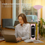 Stepless Dimmable Floor Lamp,30W 3000LM Super Bright LED Torchiere Floor Lamps with Remote & Touch Control,71 in Tall Modern Standing Lamp for Living Room Bedroom Office,2700k-6500k,Pink