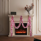 Valentines Garland Decor,50Ft Glitter Tinsel Heart Garland Decorations for Tree Mantle Bedroom Office Classroom Party Indoor Outdoor Holiday Home Pink Red White