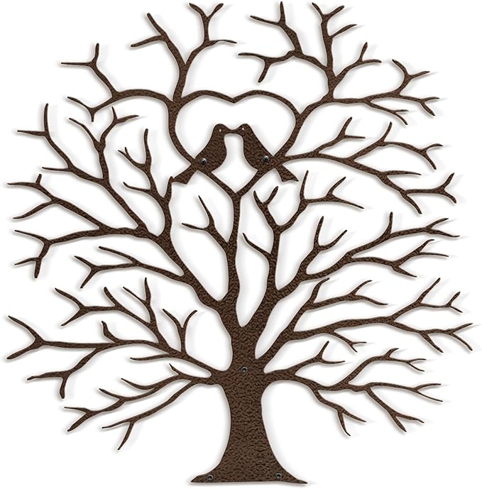 SIGNLEADER Metal Wall Art Decor Heart-Shaped Tree of Love Abstract Wall Sculpture Hangings Home Decoration for Living Room, Bedroom, Bathroom, Kitchen, Outdoor - 24" Bronze