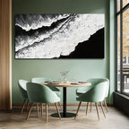 NBAODAN Black and White Wall Decor Sea Canvas Painting Neutral Abstract Wall Picture 24"x48" Artwork for Bedroom Large Wall Art for Living Room Dining Room