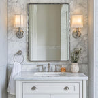 ANDY STAR Hand-Forged Silver Bathroom Mirrors for Wall, 30x40 Inch Vintage Solid Steel Metal Frame Bathroom Vanity Mirror, Antique Rounded Rectangle Wall Mirror, Hangs Horizontally or Vertically