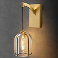 Crystal Brass Hemisphere Wall Sconce - Gold Brushed Dimmable Sconces with Bulbs - Modern Hanging Light Decor - Luxury Indoor Lighting Fixture for Bedroom Living Room Bathroom Vanity Hallway