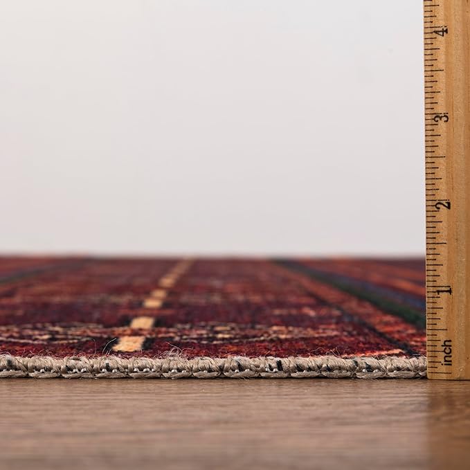 Keen Home Design 2x12 Rug - Machine Washable Runner Rug with Non-Slip Backing, Ideal for Hallway, Entryway, Kitchen, Laundry Room - Vintage, Easy Clean, Durable, Low Pile - (2'6" x 12')