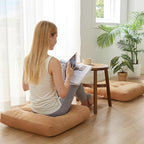 Meditation Floor Pillow Set of 6, Square Large Pillows Seating for Adults, Meditation Cushion Pillow,Tufted Corduroy Cushion for Tatami Living Room or Yoga, Coffee, 22x22 Inch