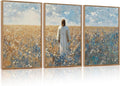 CHDITB Inspirational Jesus Framed Canvas Wall Art Set, Christian Spiritual Wall Decor, Modern Divine Artwork Painting, Vintage Religious Art Prints for Living Room Bedroom Church Decoration 16"x24"x3